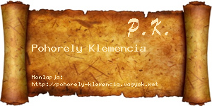 Pohorely Klemencia névjegykártya